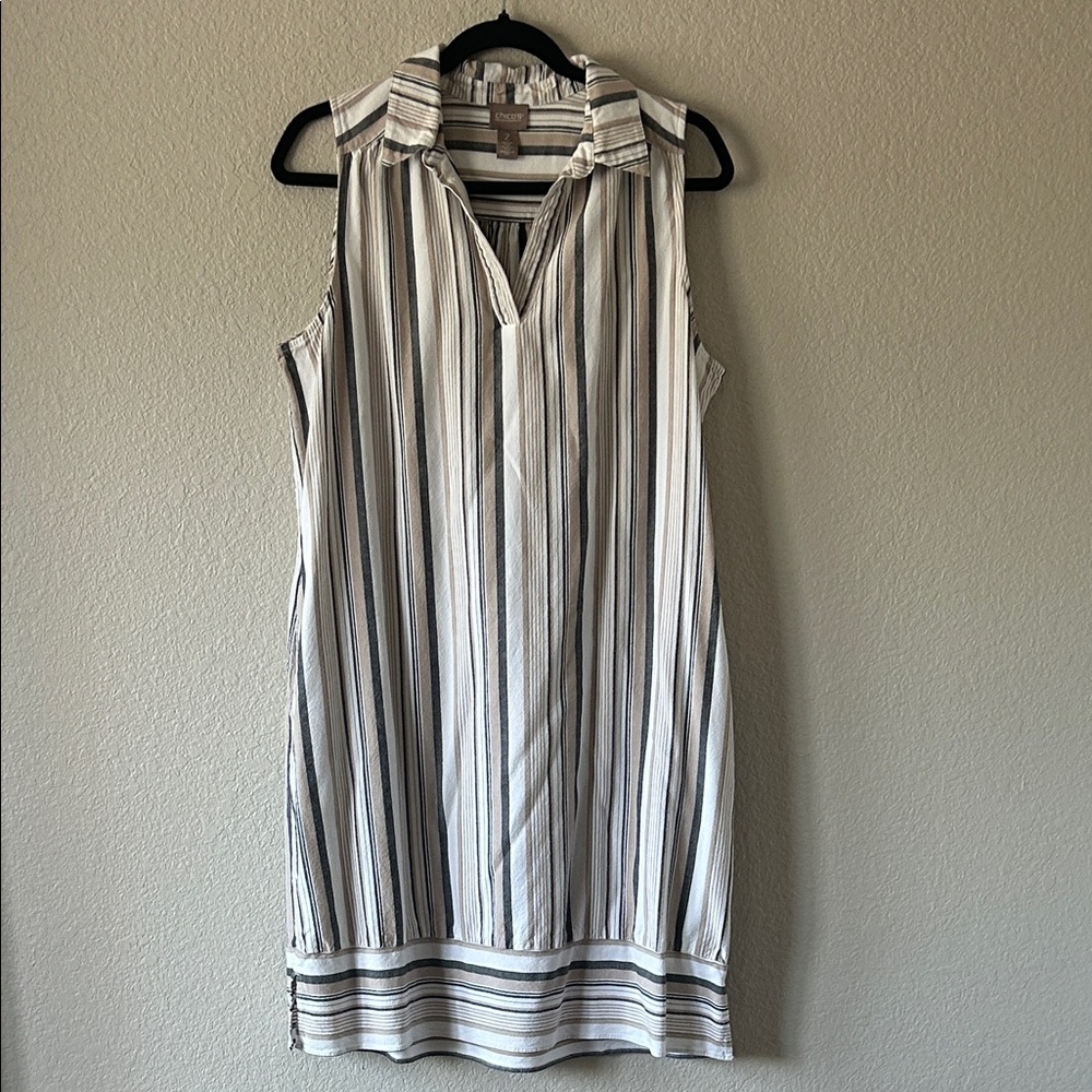 Chico’s Striped Sleeveless Dress